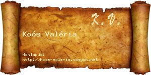 Koós Valéria névjegykártya