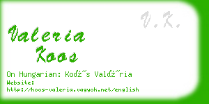 valeria koos business card